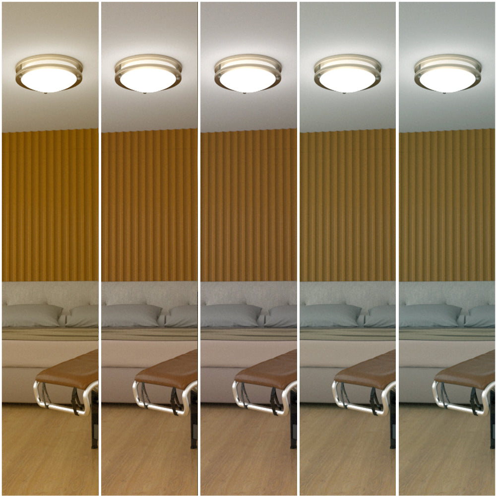 12-Inch Dimmable LED Flush Mount Ceiling Light - 18W Double Ring Design - Ezzy Manufacturing