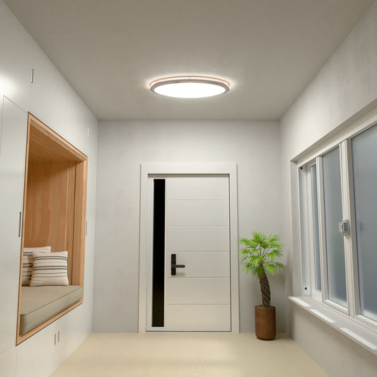 32-Inch Oval Double Ring LED Ceiling Light - 35W Dimmable Flush Mount - Ezzy Manufacturing