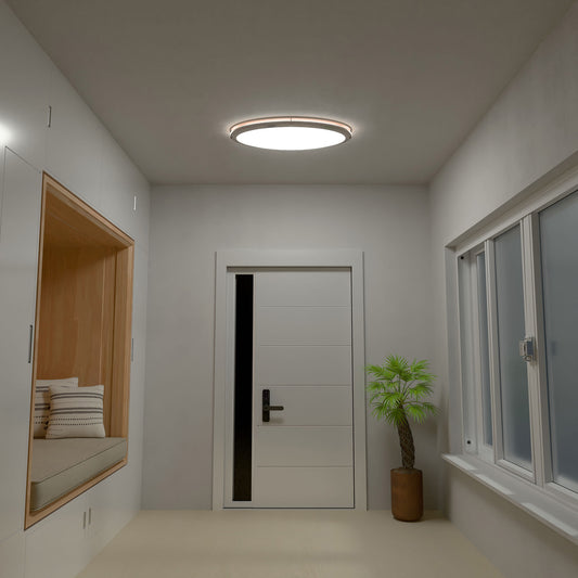 32-Inch Oval Double Ring LED Ceiling Light - 35W Dimmable Flush Mount - Ezzy Manufacturing