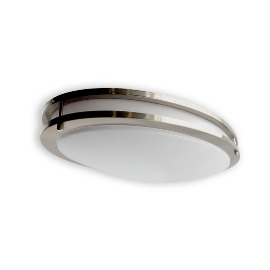 32-Inch Oval Double Ring LED Ceiling Light - 35W Dimmable Flush Mount - Ezzy Manufacturing