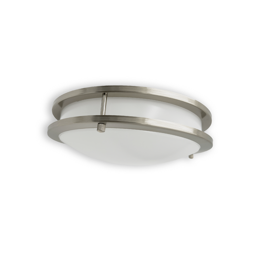 14-Inch Dimmable LED Flush Mount Ceiling Light - 24W Double Ring Design