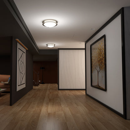 14-Inch Dimmable LED Flush Mount Ceiling Light - 24W Double Ring Design - Ezzy Manufacturing
