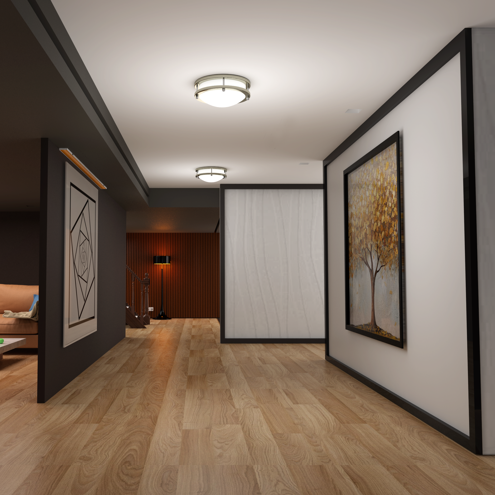 14-Inch Dimmable LED Flush Mount Ceiling Light - 24W Double Ring Design - Ezzy Manufacturing