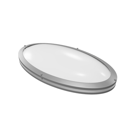 32-Inch Oval Double Ring LED Ceiling Light - 35W Dimmable Flush Mount