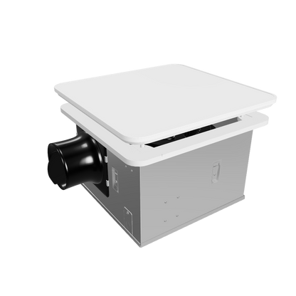 10-Inch Square Exhaust Fan with LED Light - 15W Adjustable