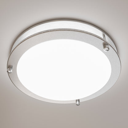 12-Inch Dimmable LED Flush Mount Ceiling Light - 18W Double Ring Design
