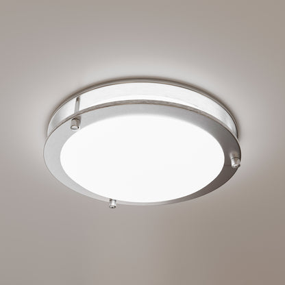 12-Inch Dimmable LED Flush Mount Ceiling Light - 18W Double Ring Design