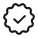 Checkmark inside circular seal icon indicating approval or verification