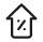 House icon with percentage symbol inside, representing home savings or mortgage rates
